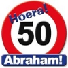 Abrahamschild Kartonnen Plastic Bord Abraham 50 Jaar Versiering