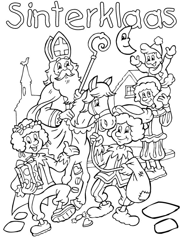 Kleurplaat Sinterklaas Hulppieten Pietjes