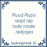 Moeilijke Nederlandse Zinnen Tongbrekers Ruud rups raspt rap rode ronde radijsjes